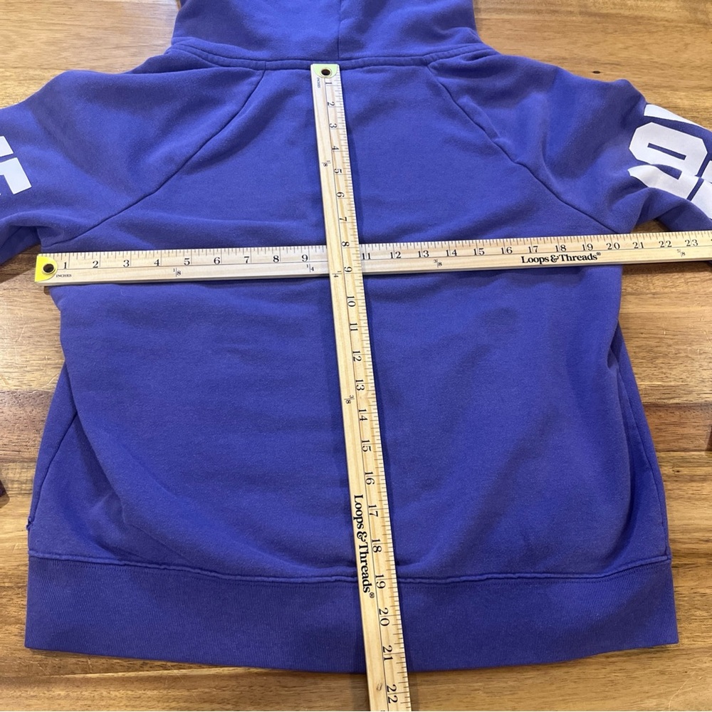Victoria's Secret Women's Full Zip Hoodie Purple Love Pink Dog Logo L Y2K - Picture 9 of 9
